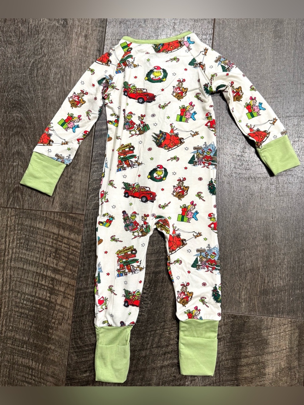 Grinch “Stealing Christmas” Print Bamboo Zipper Sleeper • 3-6 m - Picture 3 of 3